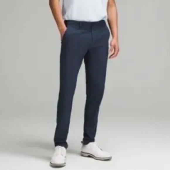 Lululemon Pants Mens Size 28 ABC Navy Chino Golf Flat Front Straight Leg Stretch - Picture 1 of 10
